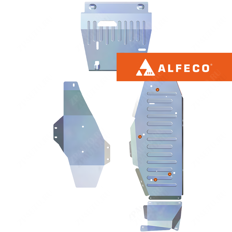 Защита комплект защиты (картер, КПП, топлвиный бак и редуктор) 4 части Geely Atlas Pro 2021- V-1,5T комплект , ALFeco, алюминий 4мм, арт. ALF0820al