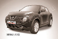 Защита переднего бампера d57 короткая черная Nissan Juke 4WD (2010-2014) , Slitkoff, арт. NJ4WD-002B
