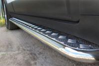 Пороги труба d42 с листом для Chevrolet Captiva 2013, Руссталь CAPL-001752