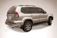 Уголки d76+d42 двойные Toyota Land Cruiser Prado J120 (2002-2009) Black Edition, Slitkoff, арт. TLCP005BE