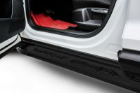 Пороги алюминиевые "Alfa Black" 1700 черные Mazda CX-5 (2017-2022) , Slitkoff, арт. AL-MZCX17518