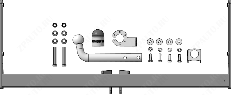 Фаркоп Volkswagen Bora 2018-, тип шара A (оцинкованный), MOTODOR, арт. 92713-A