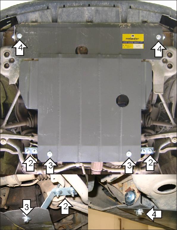Защита стальная Мотодор (Двигатель, Коробка переключения передач), 2 мм, Сталь для Honda Accord V 1993-1997 арт. 00803