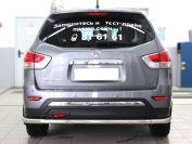 Защита заднего бампера полноразмерная d-60 для Nissan Pathfinder 2014, Технотек NP14_3.2