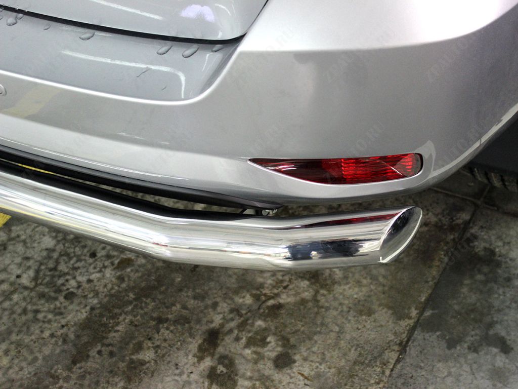 Защита заднего бампера одинарная d-76 для автомобиля Toyota Fortuner 2020-наст.вр., Технотек, арт. TF20_3.2