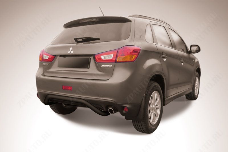 Защита заднего бампера d57 скоба черная Mitsubishi ASX (2012-2016) , Slitkoff, арт. MAS14-016B