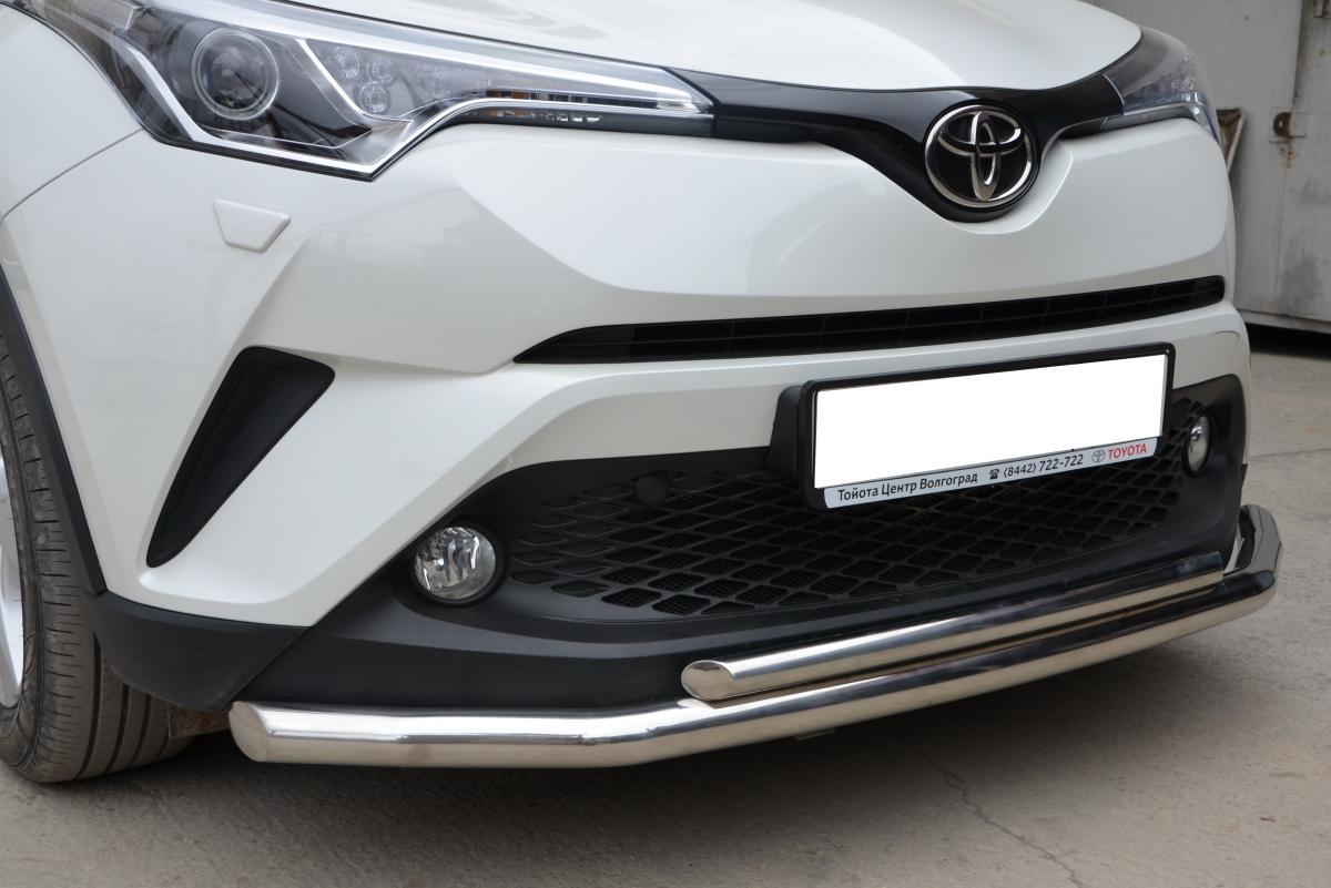 Защита переднего бампера двойная для автомобиля Toyota C-HR 2018 арт. TCHR.18.03, Россия