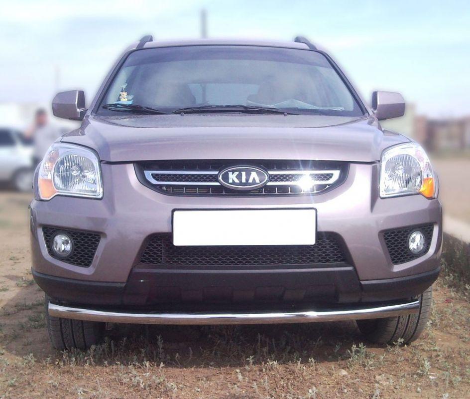 Дуга передняя по низу бампера d-60 радиусная для KIA Sportage 2008-2010, Технотек KSP_6