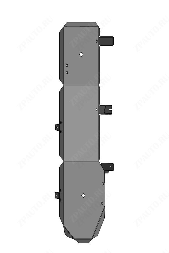 60.02ABC Защита топливного бака 120 литров, DODGE RAM 1500, V-3,0/ V-5.7 (кроме TRX V-6.2 и RHO) (2025-) (Алюминий 4 мм)