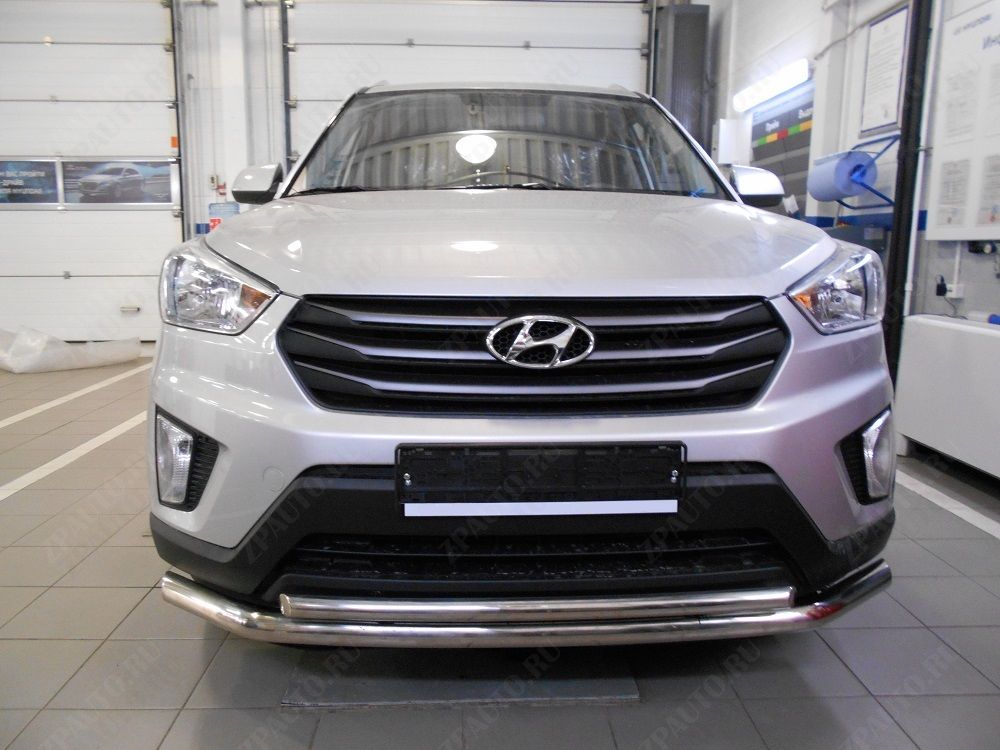 Защита переднего бампера двойная для автомобиля HYUNDAI Creta 2016 арт. HYC.16.03
