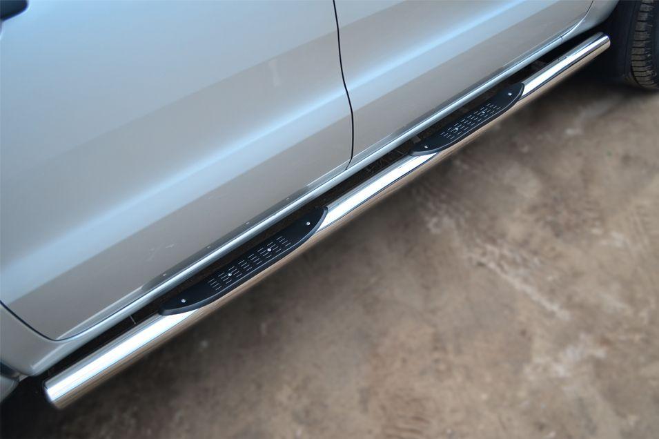 Пороги труба d76 с накладками вариант 3 для Ford Ranger 2012, Slitkoff FRT-0012983