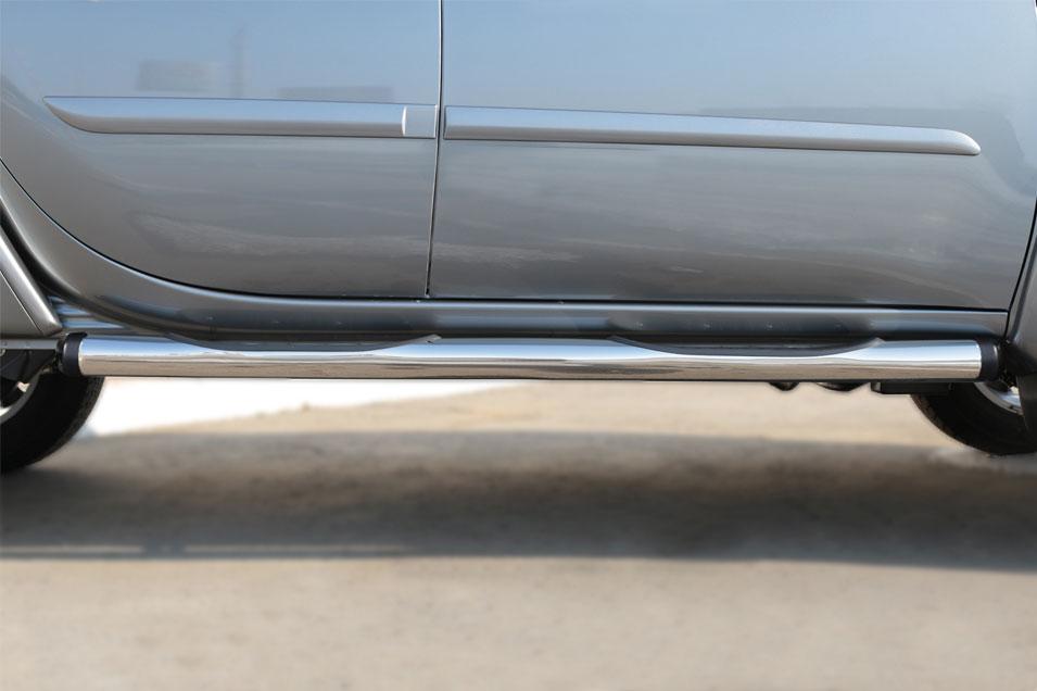 Пороги труба d76 с накладками вариант 2 для Mitsubishi L200 2014, Slitkoff MLT-0020392