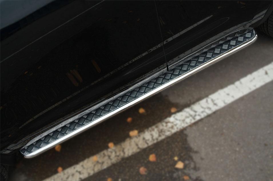 Пороги труба d42 с листом для Toyota Highlander 2013-2016, Руссталь THRL-001920