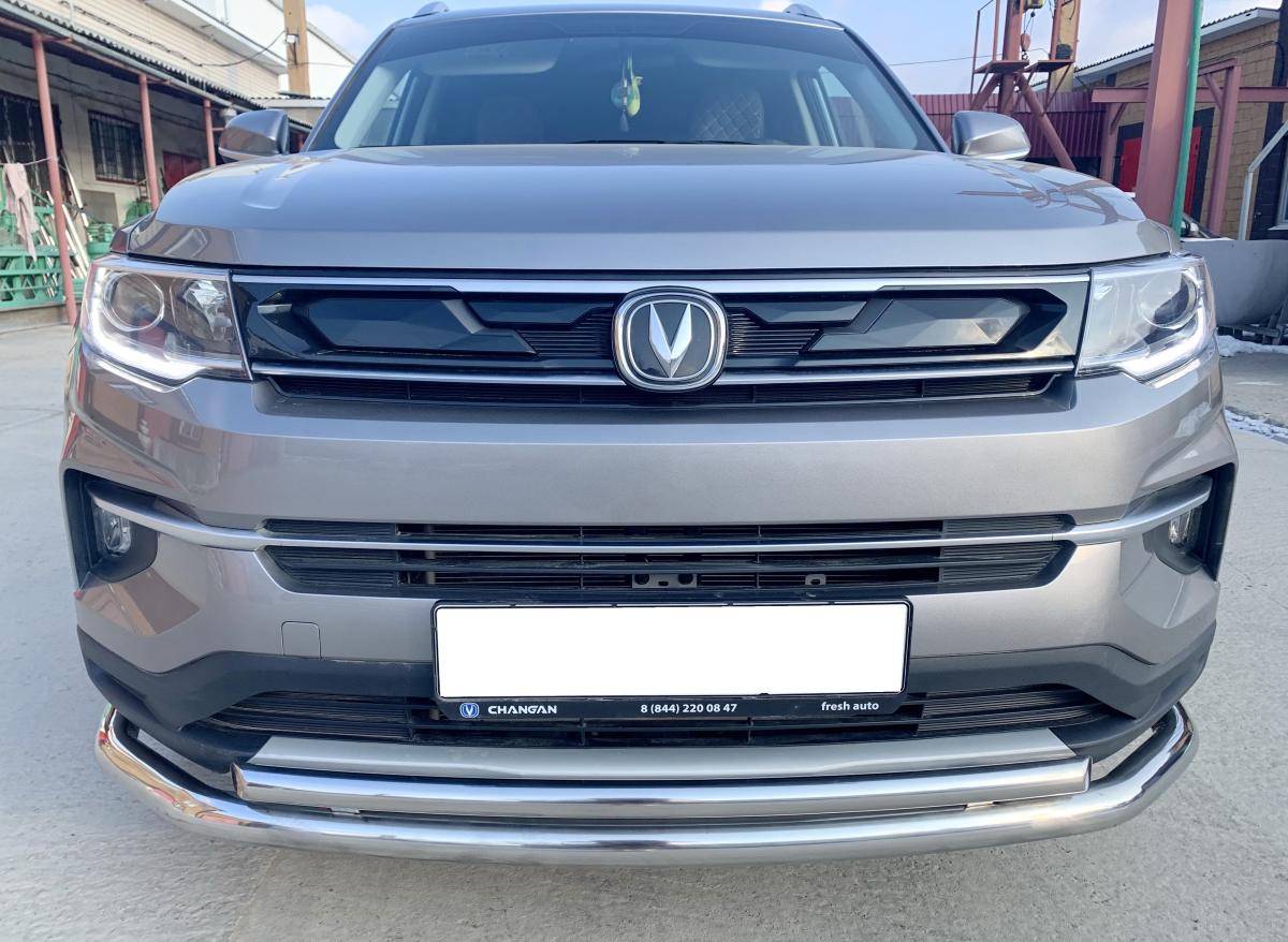 Защита переднего бампера двойная для автомобиля CHANGAN CS35 Plus арт. CGCS35P.21.03