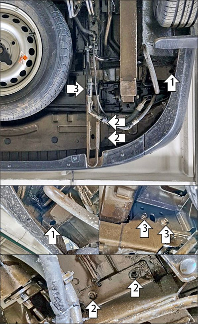 Защита стальная Мотодор (Трубки кондиционера), 3 мм,  Ford Tourneo Custom  2023- арт. 10709