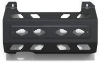 Защита глушителя Rival (черная) для Jeep Wrangler JL 2017-н.в., штампованная, алюминий 6 мм, с крепежом, 2333.2753.1.6