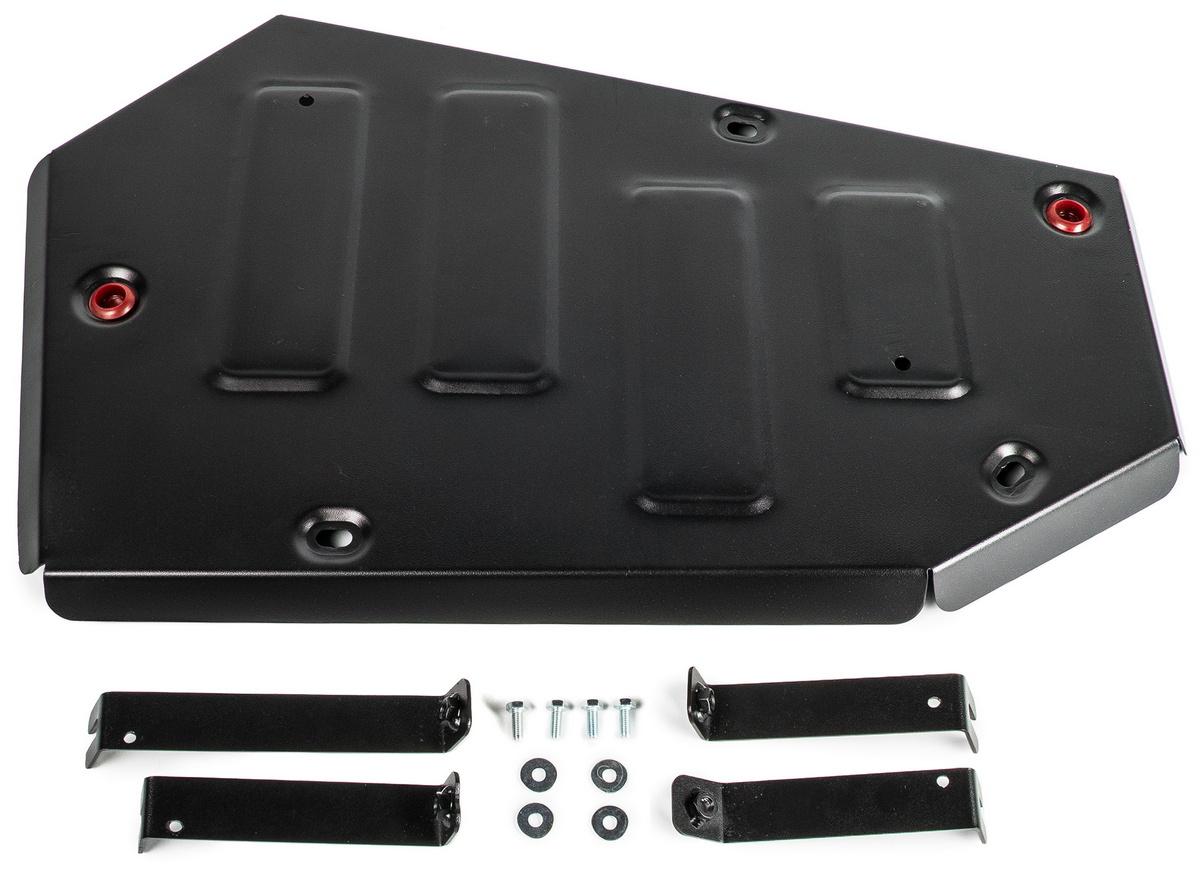 Защита топливного бака АвтоБроня для Volkswagen Tiguan II (V - 1.4 (125/150 л.с.)) FWD 2016-2020, штампованная, сталь 1.5 мм, с крепежом, 111.05121.1