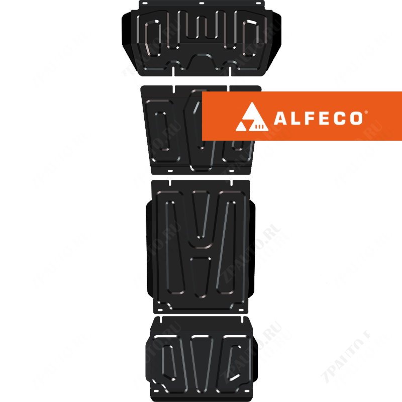 Защита комплект защиты (радиатор, редуктор переднего моста, КПП, РК (4 части)) Changan HUNTER PLUS 2023- V-all комплект , ALFeco, сталь 1.5мм, арт. ALF5722st