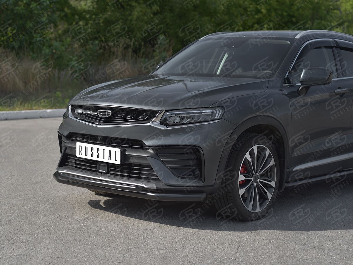 GEELY TUGELLA 2020- Защита переднего бампера d57 секции-d42 дуга black GTGZ-003943CH