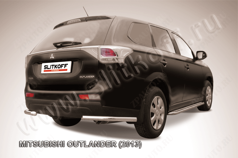 Уголки d57 Mitsubishi Outlander (2012-2015) Black Edition, Slitkoff, арт. MOUT13-012BE