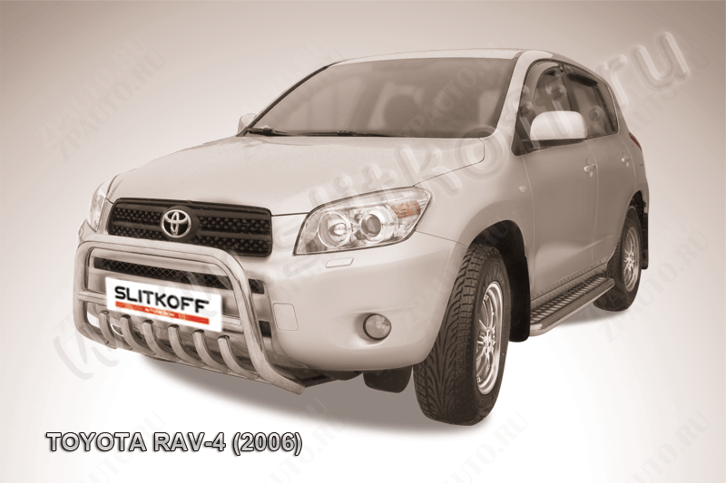 Кенгурятник d57 низкий c защитой картера Toyota Rav-4 (2005-2010) , Slitkoff, арт. TR4003