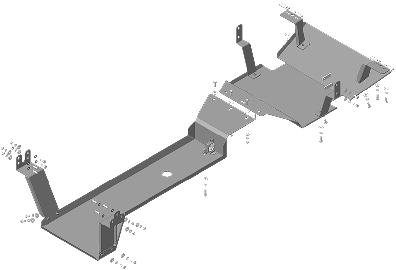 Защиты Грузовые Motodor (Радиатор, Двигатель, Коробка переключения передач, Раздаточная коробка), 3 мм, сталь для Isuzu NPS 75 2020- арт. 26417