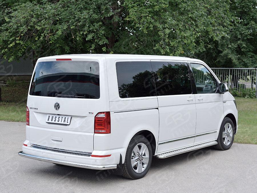 Защита заднего бампера d57 Volkswagen Transporter T6 2015 Caravelle/Multivan короткая база, Slitkoff VCTZ-002321