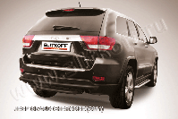 Защита заднего бампера d57+d57 двойная черная Jeep Grand Cherokee (2010-2013) , Slitkoff, арт. JGCH008B