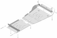 Защита алюминиевая Мотодор (Двигатель, Передний дифференциал, Коробка переключения передач), 5 мм, Алюминий для Toyota Land Cruiser Prado 150 2014-2017 арт. 32523