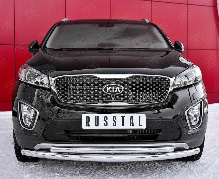 Защита переднего бампера d57 KIA Sorento Prime CRDI 2015, Slitkoff d42 KSPZ-002207