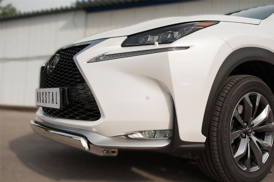 Защита переднего бампера d75х42 для Lexus NX 200t 2014 F Sport, Slitkoff LNXZ-002137