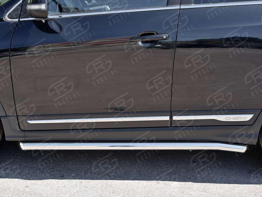 Пороги труба d57 вариант 1 Chery Tiggo 5 2014, Slitkoff CT5T-0022641