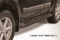 Защита штатного порога d42 черная Nissan Pathfinder (2010-2014) , Slitkoff, арт. NIP11-006B