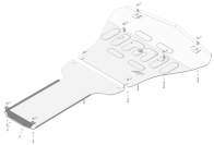Защита алюминиевая Мотодор (Двигатель, Коробка переключения передач, Раздаточная коробка, Радиатор), 5 мм, алюминий для Mercedes-benz S-class  2005-2013 арт. 31205