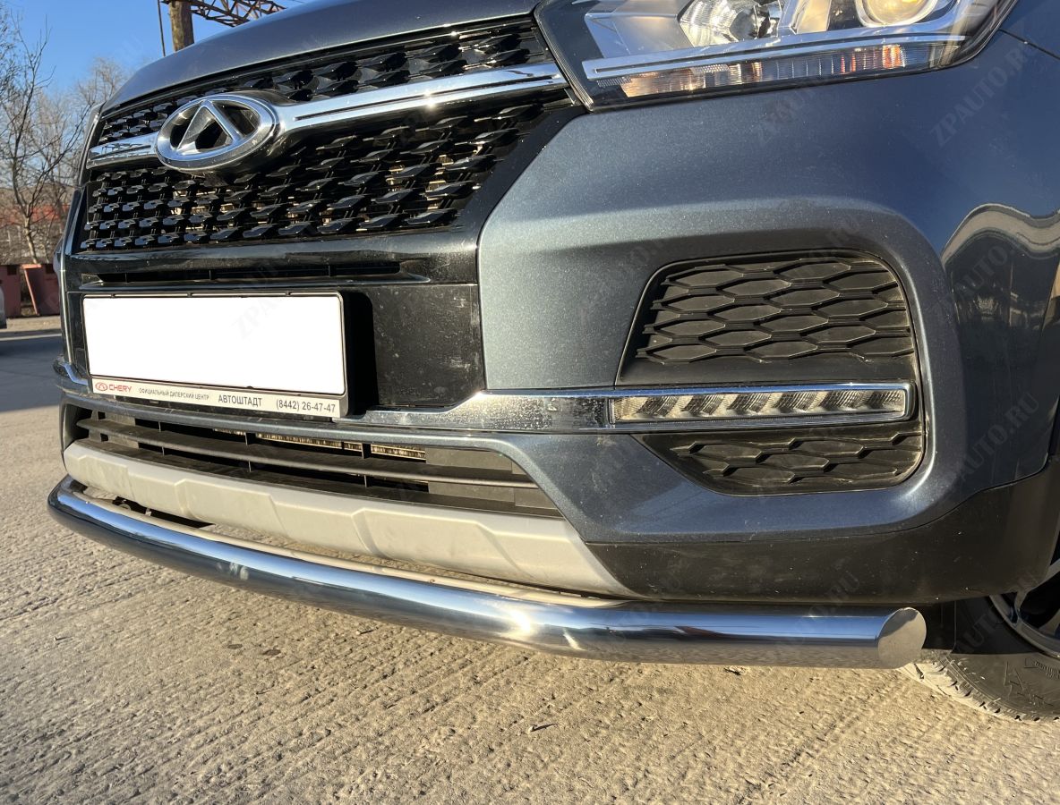 Защита переднего бампера для автомобиля Chery Tiggo 4 2019 Рестайлинг арт. CHTG-R.19.01