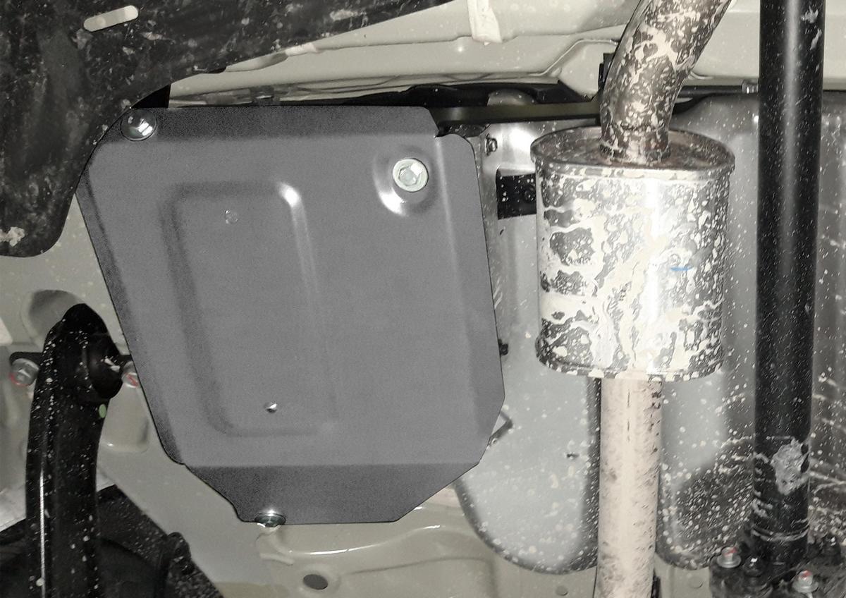 Защита адсорбера Rival для Kia Seltos FWD 2020-н.в., штампованная, алюминий 3 мм, с крепежом, 333.2852.1