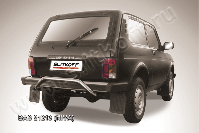 Защита заднего бампера d57 скоба Lada Niva 21213 3-дверная (1993-2023) Black Edition, Slitkoff, арт. Niv010BE