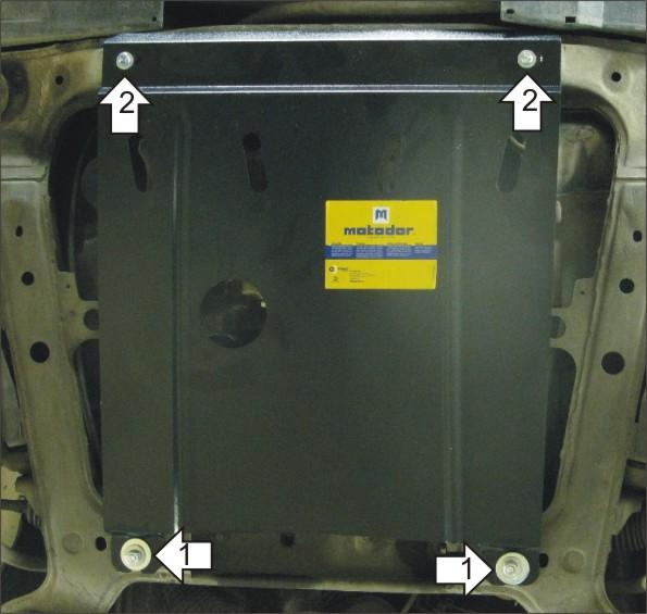 Защита стальная Мотодор (Двигатель, Коробка переключения передач), 2 мм, Сталь для Volvo 850 1991-1997 арт. 02604