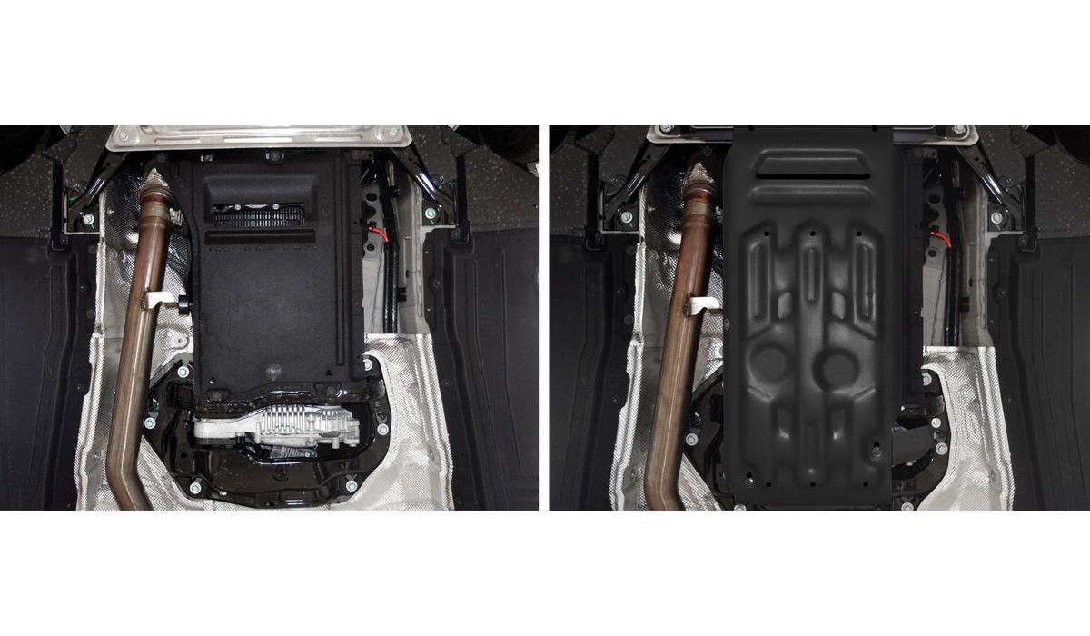 Защита КПП и РК АвтоБроня для BMW X6 E71, F16 (V - 4.4) (xDrive50i) 2008-2020, штампованная, сталь 1.8 мм, с крепежом, 111.00505.1