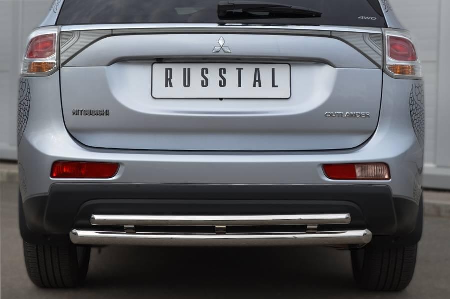 Защита заднего бампера d57/42 для Mitsubishi Outlander 2012, Slitkoff MRZ-001057