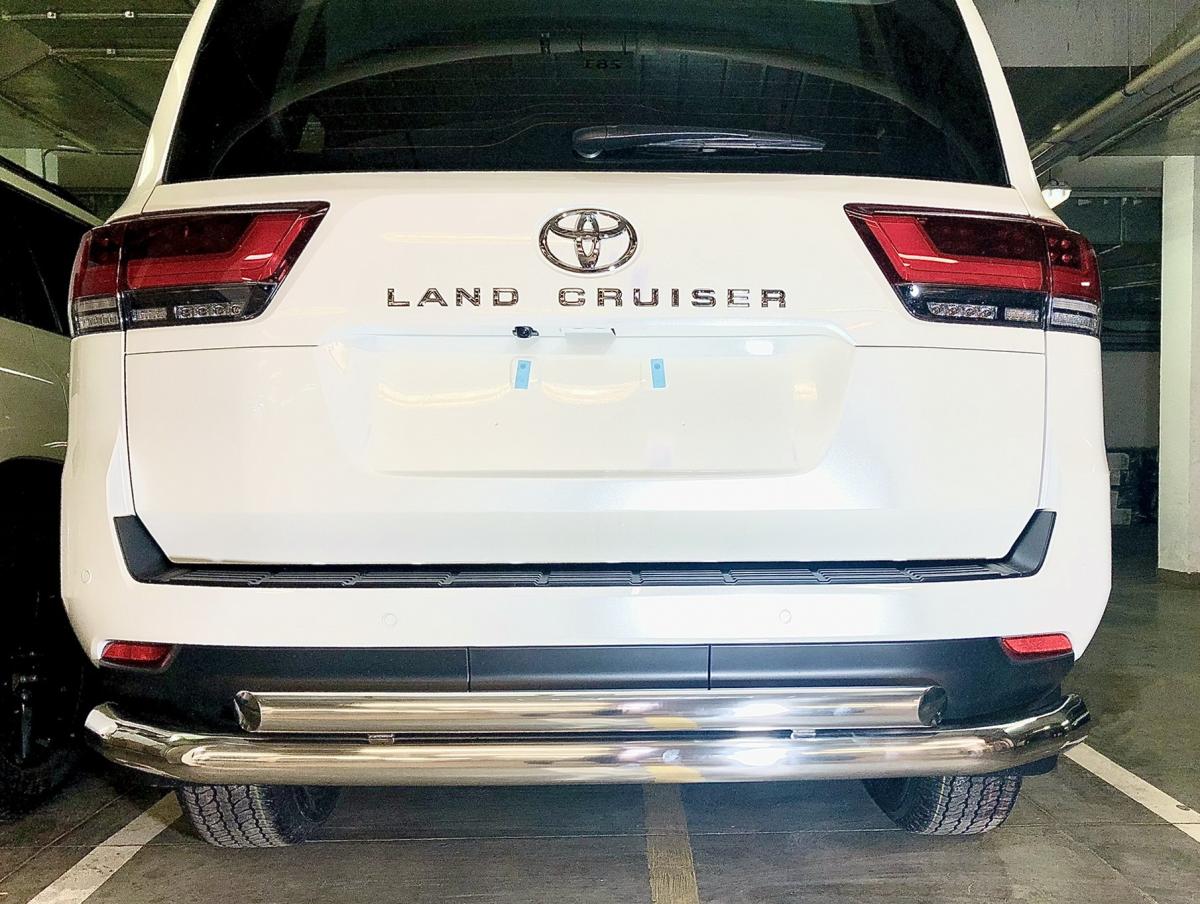 Защита заднего бампера двойная для автомобиля TOYOTA Land Cruiser 300 2021 арт. TLC300.21.16