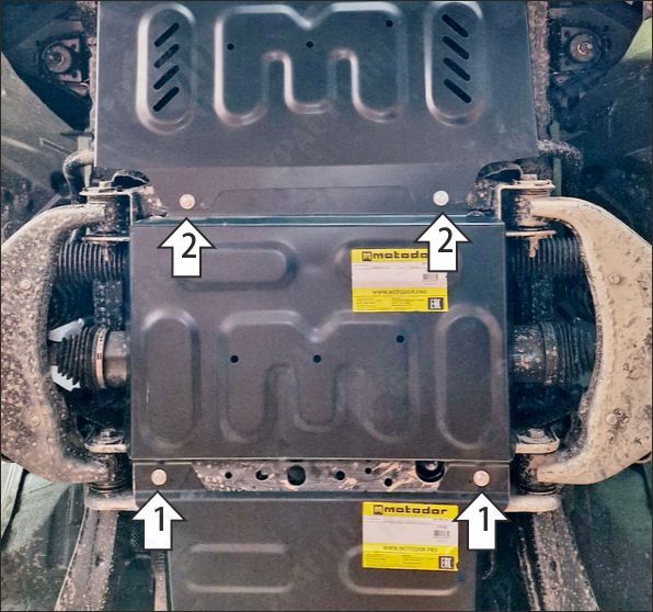 Защита стальная Мотодор (Двигатель, Передний дифференциал), 2 мм,  Foton Tunland V9  2024- арт. 77508
