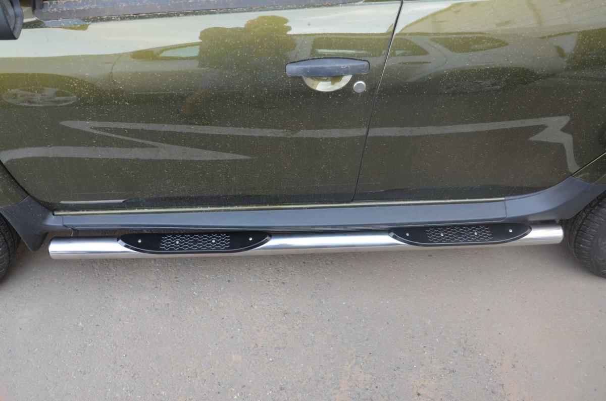 Пороги труба с проступью для автомобиля RENAULT Duster 2011. RD.11.93, Россия