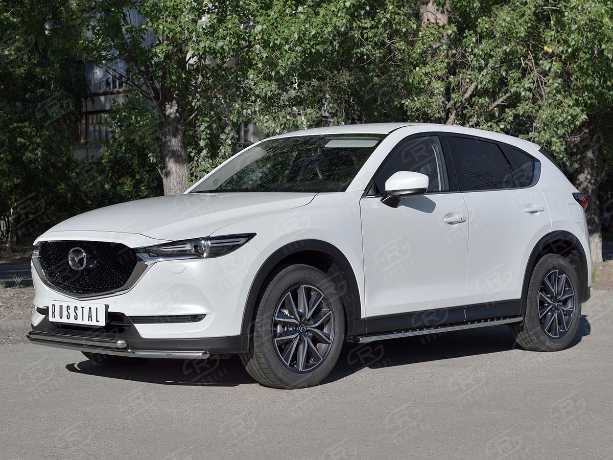 Защита переднего бампера d42/42 Mazda CX-5 2017, Русталь M5Z-002790, Slitkoff