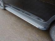 Пороги алюминиевые ''Slim Line Silver'' 1820 мм для автомобиля Subaru XV 2017-, TCC Тюнинг SUBXV17-16S