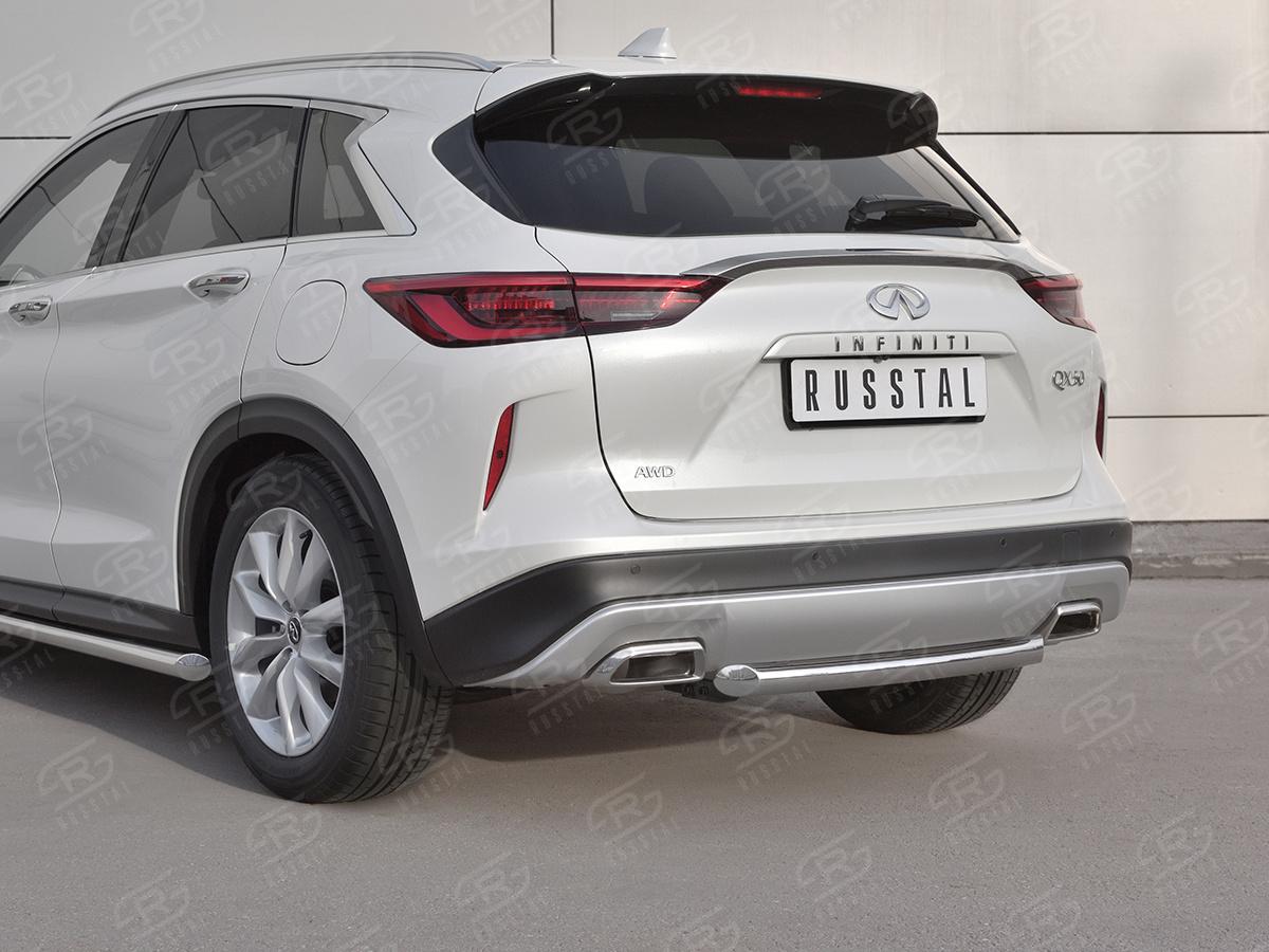 Защита заднего бампера d57 дуга для автомобиля Infiniti QX50 2018, Slitkoff IQX5Z-003085