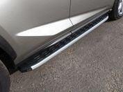 Пороги алюминиевые с пластиковой накладкой 1720 мм для автомобиля Lexus NX 2017- (кроме F-Sport), TCC Тюнинг LEXNX17-17AL