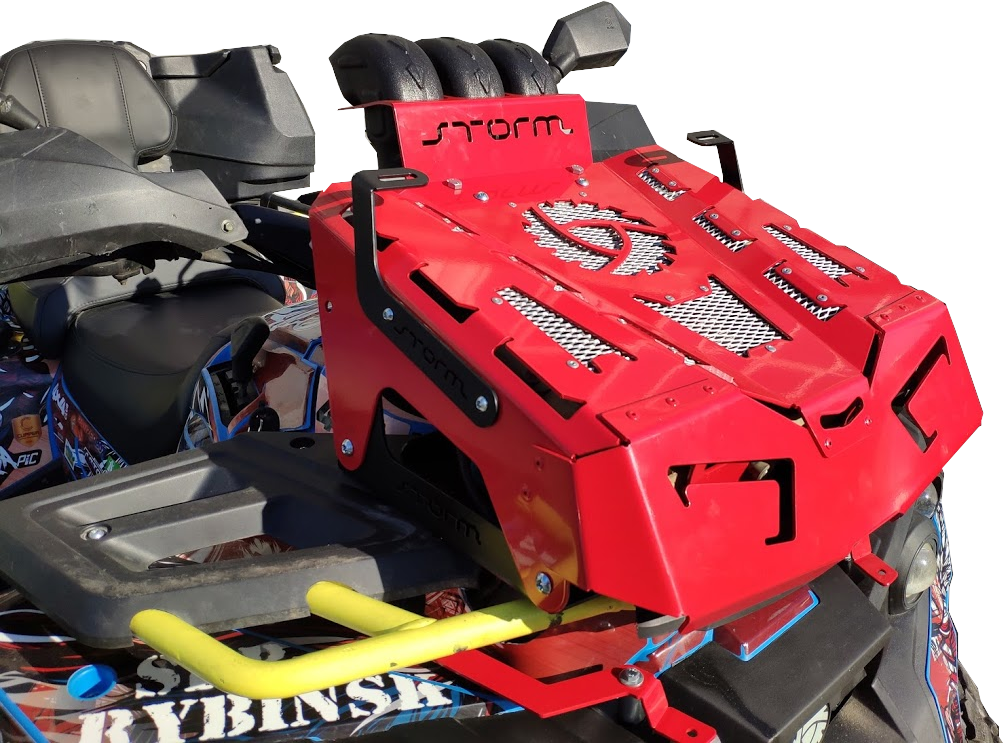 Вынос радиатора (черный) для Русская Механика 800 DUO 2018-, алюминий 3 мм, STORM, арт. MP 0520