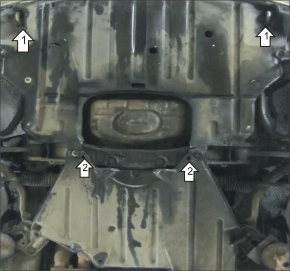Защита стальная Мотодор (Двигатель, Радиатор), 2 мм, Сталь для Lexus GS 300 1997-2005 арт. 05006