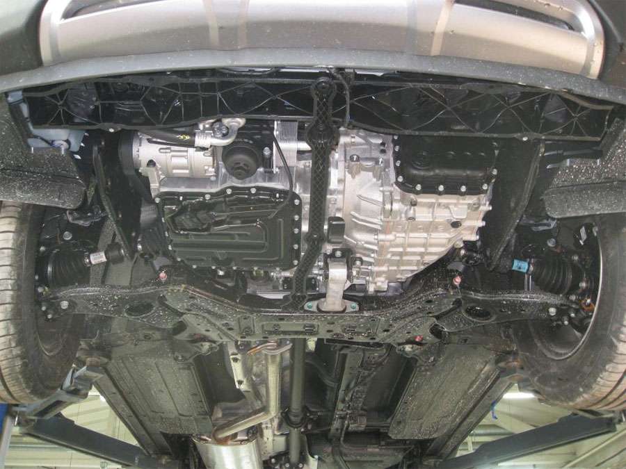 Защита  картера и кпп для Hyundai Santa Fe III 2012-2019  V-all , ALFeco, алюминий 4мм, арт. ALF1030al